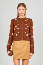 Load image into Gallery viewer, Floral Cardigan - Brown (Style JJ1029J)
