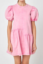 Load image into Gallery viewer, Stretch Denim Mini Dress - Pink
