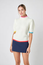 Load image into Gallery viewer, Color Contrast Sleeve Sweater - Ivory / Multi
