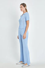 Load image into Gallery viewer, Scallop Detail Sweater  Pant Set - Powder Blue
