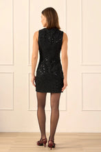 Load image into Gallery viewer, Embellished Tweed Mini Dress - Black (Style: JJ2633D)
