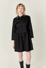 Load image into Gallery viewer, Shirt Mini Dress - Black - Navy (Style: JJ676D)
