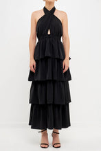 Load image into Gallery viewer, Criss Cross Halter Maxi Dress - Black
