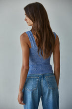 Load image into Gallery viewer, Jacquard Square Neck Tank - Maroon - Chambray Blue - Oat Bluff (Style#S1239A)

