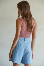 Load image into Gallery viewer, Jacquard Square Neck Tank - Maroon - Chambray Blue - Oat Bluff (Style#S1239A)
