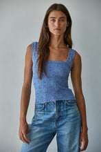 Load image into Gallery viewer, Jacquard Square Neck Tank - Maroon - Chambray Blue - Oat Bluff (Style#S1239A)
