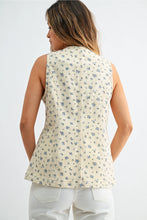 Load image into Gallery viewer, Tailored Floral Denim Vest
