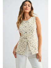 Load image into Gallery viewer, Tailored Floral Denim Vest

