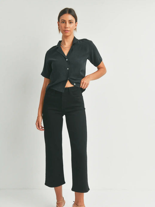 Slim Wide Leg Jeans - Black (239J-A