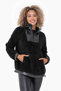 Plush Faux Fur 1/4 Zip Pullover - Black or Cream