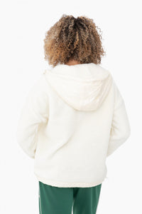 Plush Faux Fur 1/4 Zip Pullover - Black or Cream