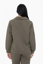Load image into Gallery viewer, Quilted Jersey 1/4 Zip Sweatshirt - Black or Ivy Green
