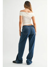 Load image into Gallery viewer, Kai Studded Drawstring Jeans - Dark Denim
