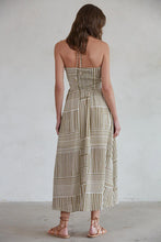 Load image into Gallery viewer, Kiele Striped Halter Dress - Olive / Ivory
