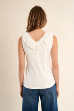 Load image into Gallery viewer, Eyelet Lace Collar Tank - White (Style: LA1931EE)
