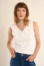 Load image into Gallery viewer, Eyelet Lace Collar Tank - White (Style: LA1931EE)

