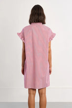 Load image into Gallery viewer, Striped Gathered Shirt Dress - Red/White
