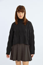 Load image into Gallery viewer, Soft Cable Knit Sweater - Saffron - Black
