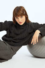 Load image into Gallery viewer, Soft Cable Knit Sweater - Saffron - Black

