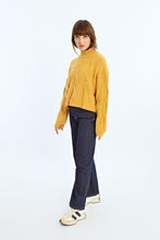 Load image into Gallery viewer, Soft Cable Knit Sweater - Saffron - Black

