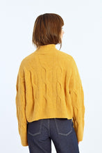 Load image into Gallery viewer, Soft Cable Knit Sweater - Saffron - Black
