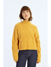 Load image into Gallery viewer, Soft Cable Knit Sweater - Saffron - Black
