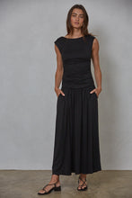Load image into Gallery viewer, Lionel Ruched Maxi Dress - Black
