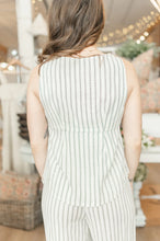 Load image into Gallery viewer, Lona Tie Top - Cream Stripe Style #56W255S
