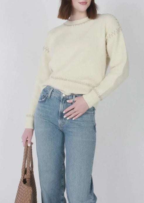 Lottie Sweater - Cream / Brown