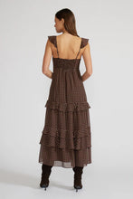 Load image into Gallery viewer, Cassandra Tiered Dress - Brown/Cream
