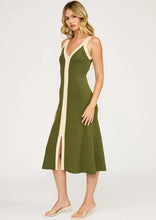 Load image into Gallery viewer, Analise Knit Colorblock Dress - Olive/Cream (SW7368)
