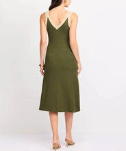 Load image into Gallery viewer, Analise Knit Colorblock Dress - Olive/Cream (SW7368)
