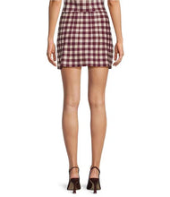 Load image into Gallery viewer, Andy Check Knit Mini Skirt - Plum/Cream Check (SW52607)
