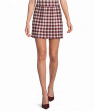 Load image into Gallery viewer, Andy Check Knit Mini Skirt - Plum/Cream Check (SW52607)
