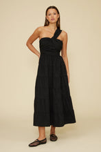 Load image into Gallery viewer, Christy Poplin Tiered Dress - Black
