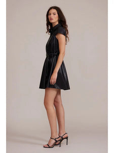 Eiza Faux Leather Dress - Black