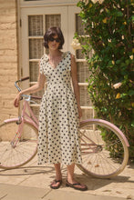 Load image into Gallery viewer, Ryleigh Midi Dress - Blk Polka Dot on Cream (DR5042)
