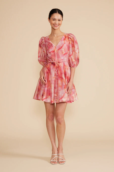Alexis A La Rose Dress - Pink Multi Tie Dye effect