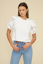 Load image into Gallery viewer, Avi Lace Sleeve Top - White
