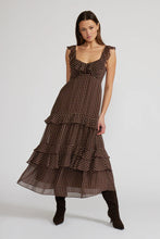 Load image into Gallery viewer, Cassandra Tiered Dress - Brown/Cream

