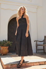 Load image into Gallery viewer, Christy Poplin Tiered Dress - Black
