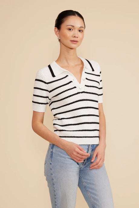 Davey Stripe Sweater - Blk / White