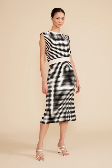 Newport Knit Skirt - Blk / White