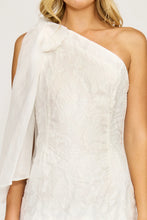 Load image into Gallery viewer, Mercy Shoulder Bow Mini Dress - White (DR4375)
