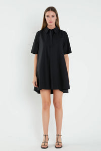 A-Line Shirt Dress - Black