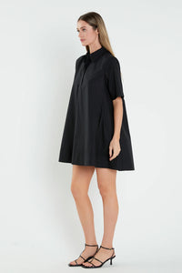 A-Line Shirt Dress - Black