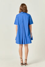 Load image into Gallery viewer, A-Line Shirt Dress - Blue
