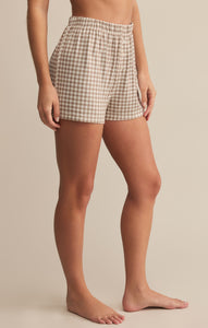 Maddie Gingham Shorts - Iced Coffee or Yacht Blue