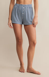 Maddie Gingham Shorts - Iced Coffee or Yacht Blue