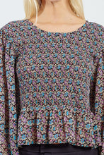 Load image into Gallery viewer, Madrid Blouse - Blk/Fuschia Multi
